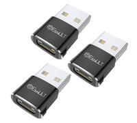 EasyULT Adattatore USB C Femmina a USB Maschio (3 Pezzi), Adattatore USB Tipo C, Ricarica Rapida e Trasferimento Dati per Phone 16 15 14 13, Samsung Galaxy S23 S22 y Otro Dispositivo USB C-Nero