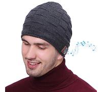 EasyULT Cappello Bluetooth 5.0 Musica Inverno - Per Esterno, Campeggio, Sci - Regali Natale per Uomo e Donna (Grigio Canapa)