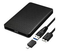 EasyULT Case HDD/SSD 2,5″ SATA, USB 3.0 Enclosure Hard Disk Esterno Box Caso SATA I II III HDD SSD 9.5mm e 7mm, Custodia Disco Rigido con UASP 5Gbps, con OTG Adattatore(Nero)