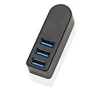 EasyULT Hub USB 3.0 a 3 Porte, SuperSpeed 5Gbps Ruotabile a 270 ° Mini Hub Esterno per PC, Notebook, MacBook, HDD Mobile(Nero)