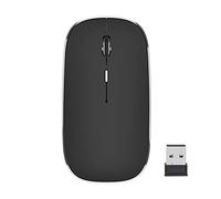 EasyULT Mouse Bluetooth, Mouse Wireless Ricaricabile Silenzioso a Due modalità (Bluetooth 5.1+2.4G), 3 Livelli DPI(1000/1200/1600) Regolabili, 4 Pulsanti, per Notebook, PC, MacBook(Nero)