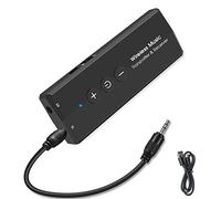 EasyULT Trasmettitore Ricevitore Bluetooth 3 in 1 Ricaricabile, con 300mAh Batteria, Wireless Adattatore Portatile Bluetooth 5.0 con 3.5mm Audio, per TV PC Cuffie Stereo Altoparlanti Auto - Nero