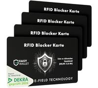 EasyWallet Scheda di blocco NFC/RFID certificata DEKRA - Tecnologia E-Field per una protezione sicura della carta - Extra sottile (0,84 mm) - Perfetto per ogni portafoglio - Protezione ottimale, Nero