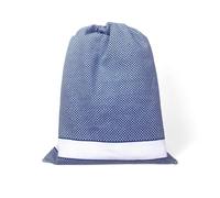 EasyZip Sacca Asilo con Nome - Tela Aida da Ricamare - Sacca in Puro Cotone, disponibile in 9 Colori, Resistente e Made in Italy - Cm. 40x50, Blu