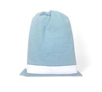 EasyZip Sacca Asilo con Nome - Tela Aida da Ricamare - Sacca in Puro Cotone, disponibile in 9 Colori, Resistente e Made in Italy - Cm. 50x60, Azzurro