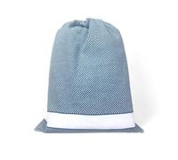 EasyZip Sacca Asilo con Nome - Tela Aida da Ricamare - Sacca in Puro Cotone, disponibile in 9 Colori, Resistente e Made in Italy - Cm. 40x50, Acquamarina