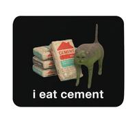 Eat Cement - Funny Cursed Cat Meme Mouse Pad Antiscivolo Tappetino per Mouse Piccolo Mousepad per Lavoro Computer Ufficio 25X30Cm