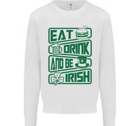 Eat Drink & Be Irish Divertente Felpa Uomo St. Patrick's Day