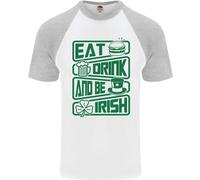 Eat Drink & Be Irish Divertente Maglietta S/S Baseball Per Uomo Di San Patrizio
