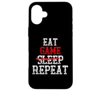 Eat Game NO SLEEP Ripeti la sessione di gioco estesa LAN Gamer Custodia per iPhone 16 Plus