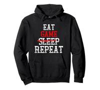Eat Game No Sleep Ripeti la sessione di Gioco estesa LAN Gamer Felpa con Cappuccio