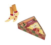 EAT MY SOCKS - Calzini originali e divertenti - Design a fetta di pizza - Calzini alti - Comfort e durata - Ideali per uomini e donne - Taglie da 36 a 45-1 paio