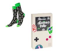 EAT MY SOCKS - Calzini originali e divertenti - Design a forma di Game Boy - Calzini alti - Comfort e durata - Ideali per uomini e donne - Taglie da 36 a 45-1 paio