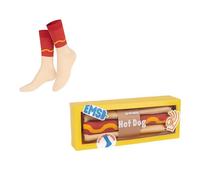 EAT MY SOCKS - Calzini originali e divertenti - Design a forma di hot dog - Calzini alti - Comfort e durata - Ideale per uomini e donne - Taglie da 36 a 45-1 paio