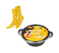 EAT MY SOCKS - Calzini originali e divertenti - Design a forma di paella - Calzini di media lunghezza - Comfort e durata - Ideali per uomini e donne - Taglie da 36 a 45-1 paio