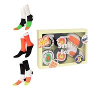EAT MY SOCKS - Calzini originali e divertenti - Design Sushi - Calzini alti - Comodi e resistenti - Ideali per uomini e donne - Taglie da 36 a 45-3 paia