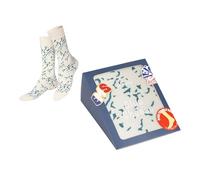 EAT MY SOCKS - Calzini originali e divertenti - Motivo a forma di formaggio blu - Calzini alti - Comfort e durata - Ideali per uomini e donne - Taglie da 36 a 45-1 paio