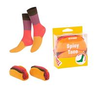 EAT MY SOCKS - Calzini originali e divertenti - Motivo taco piccante - Calzini alti - Comfort e durata - Ideale per uomini e donne - Taglie da 36 a 45-1 paio