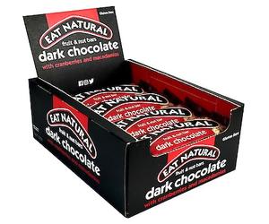 EAT NATURAL Barretta di mirtilli e macadamia al cioccolato fondente, 45 g, confezione da 12