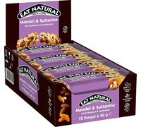 Eat Natural Barrette ai Cereali con Mandorle e Uva Sultanina 40g x 12pz