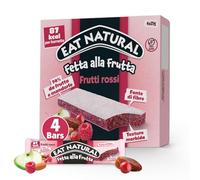 Eat Natural Fetta alla Frutta, 4 Barrette Morbide ai Frutti Rossi con Datteri e Mandorle, Fonte di Fibre, Senza Glutine, Ingredienti Naturali, Senza Aromi Artificiali, 4 x 25 g