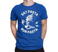 Eat Pasta Run Fasta Retro - Maglietta da uomo, Blu, S