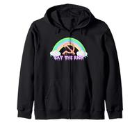 Eat Rich Rainbow Estetica Pastello Goth Graphic Felpa con Cappuccio