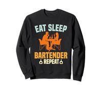 Eat Seep Bartender Repeat Funny Bartending Alcoholic Drink Felpa