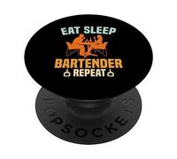 Eat Seep Bartender Repeat Funny Bartending Alcoholic Drink PopSockets PopGrip Adesivo