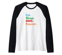 Eat Sleep 4WD Repeat per Gli Amanti della zuppa di Pollo Maglia con Maniche Raglan