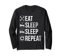 Eat Sleep Again Repeat - per Gli Amanti del Sonno - Scherzo Divertente Maglia a Manica
