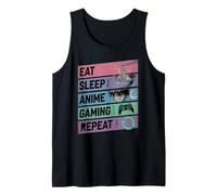 Eat Sleep Anime Gaming Repeat Otaku Gamer Kawaii Canotta