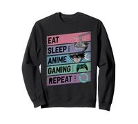 Eat Sleep Anime Gaming Repeat Otaku Gamer Kawaii Felpa