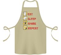 Eat Sleep Anime Repeat Cotone Grembiule 100% Biologico
