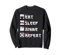 Eat Sleep Anime Repeat Funny - Anime Manga - Effetto Tie Dye Felpa