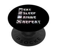 Eat Sleep Anime Repeat Funny - Anime Manga - Effetto Tie Dye PopSockets PopGrip Adesivo
