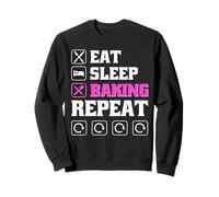 Eat Sleep Bake Repeat Women Funny Mother's Day Baking Mom Felpa