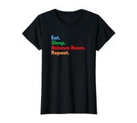 Eat Sleep Balance Beam Repeat per Gli Amanti del Raggio di Equilibrio Maglietta con Stampa Grafica Economica