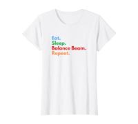 Eat Sleep Balance Beam Repeat per Gli Amanti del Raggio di Equilibrio Maglietta con Stampa Grafica Economica