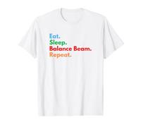 Eat Sleep Balance Beam Repeat per Gli Amanti del Raggio di Equilibrio Maglietta con Stampa Grafica Economica