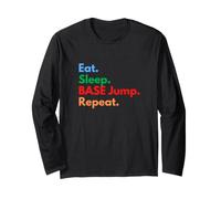 Eat Sleep Base Jump Repeat per Gli Amanti del Salto di Base Maglia a Manica