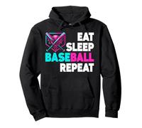 Eat Sleep Baseball Repeat Ice Cream Drip Baseball Felpa con Cappuccio