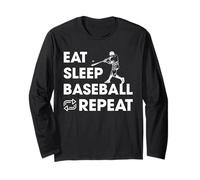 Eat Sleep Baseball Repeat Mens Ragazzi Sport Baseball Drip Maglia a Manica