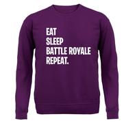Eat Sleep Battle Royale Ripetere - Bambini Felpa/Maglione - Gamer Gioco PC
