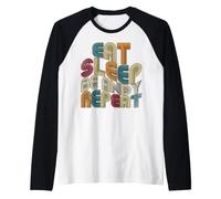 Eat Sleep Be Andy Repeat Funny Groovy Retro Andy Maglia con Maniche Raglan