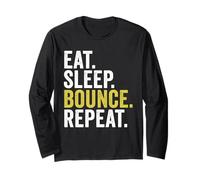 Eat Sleep Bounce Repeat Divertente Trampolino Ginnastica Maglia a Manica