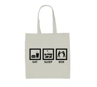 Eat Sleep Boxe - Borsa Tote IN Tela - Scatola Love Anello Divertente Fight