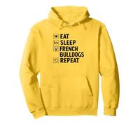 Eat Sleep Bulldog francesi Razza cane Salvataggio Pet Bulldog Felpa con Cappuccio