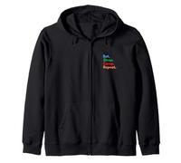 Eat Sleep Camp Repeat per campeggiatori e Amanti del Campeggio Felpa con Cappuccio