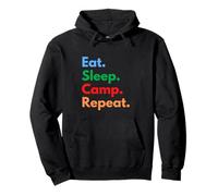 Eat Sleep Camp Repeat per campeggiatori e Amanti del Campeggio Felpa con Cappuccio